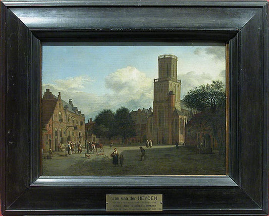 Church of Saint Aldegonde in Emmerich, Germany, vintage artwork by Jan van der Heyden, 12x8" (A4) Poster