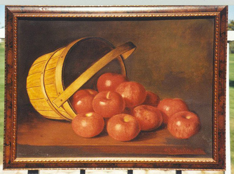 Apples in Basket, vintage artwork by Austin Wooster, 12x8" (A4) Poster