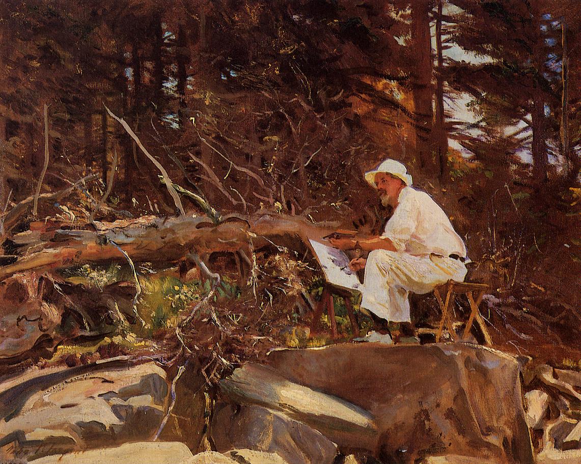 The Artist Sketching, vintage artwork by John Singer Sargent, 12x8" (A4) Poster
