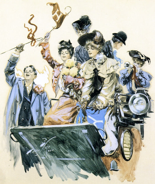 Ladies Out, vintage artwork by Harrison Fisher, 12x8" (A4) Poster