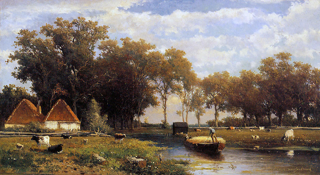 Summer landscape, vintage artwork by Johan Hendrik Weissenbruch, 12x8" (A4) Poster
