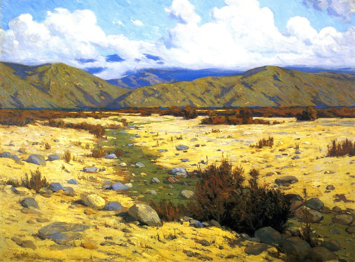 Desert, River, Mountains by Elmer Wachtel,A3(16x12")Poster
