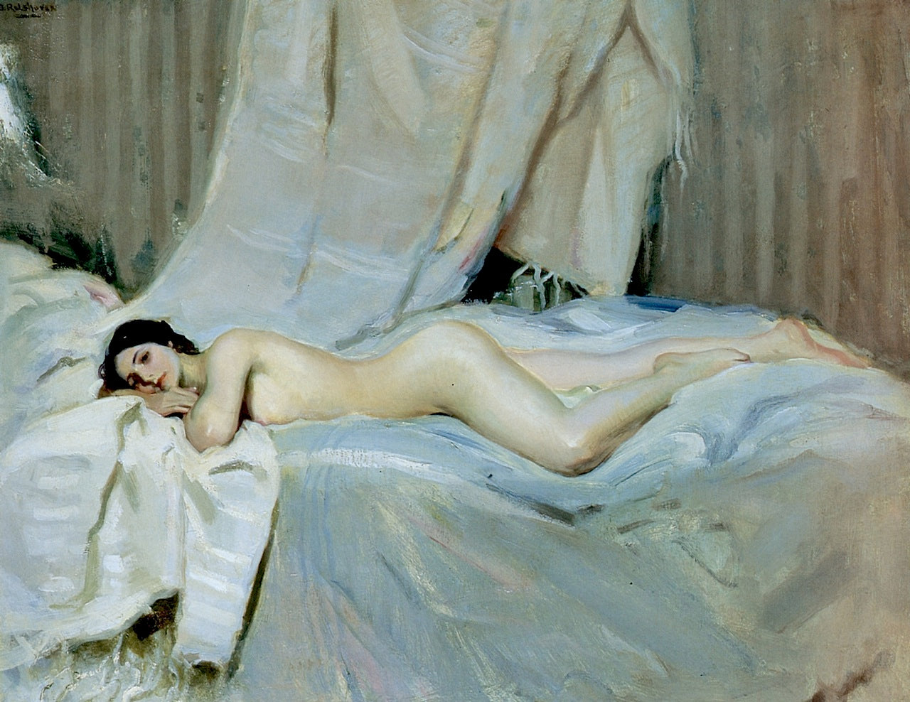 Young Woman in Open Light by Julius Rolshoven,A3(16x12")Poster