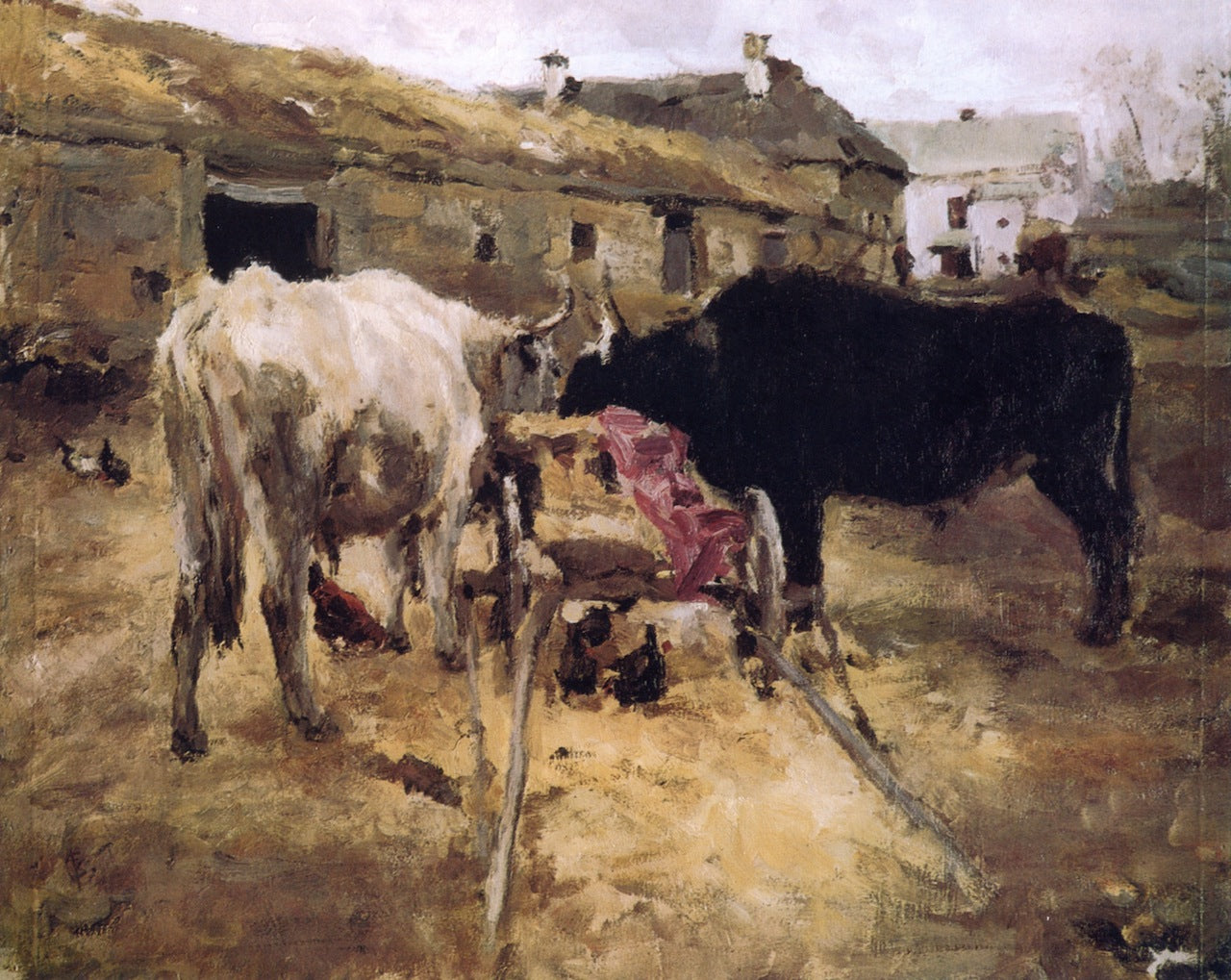 Bullocks (study), vintage artwork by Valentin Serov, 12x8" (A4) Poster