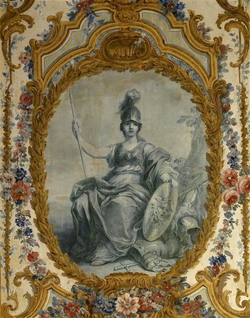 Council Room - Allegory of War, vintage artwork by Carle van Loo, 12x8" (A4) Poster