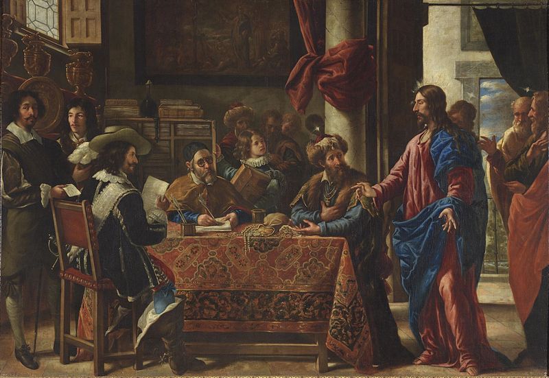 The Vocation of Saint Matthew, vintage artwork by Juan de Pareja, 12x8" (A4) Poster