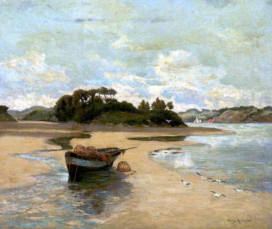 The Estuary, Devonshire, vintage artwork by Percy Robert Craft, 12x8" (A4) Poster