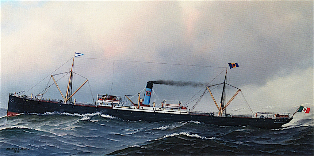 The S. S. , vintage artwork by Antonio Jacobsen, 12x8" (A4) Poster