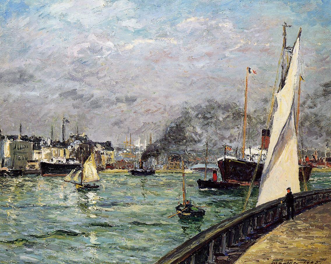 Departure of a Cargo Ship, Le Havre by Maxime Maufra,A3(16x12")Poster