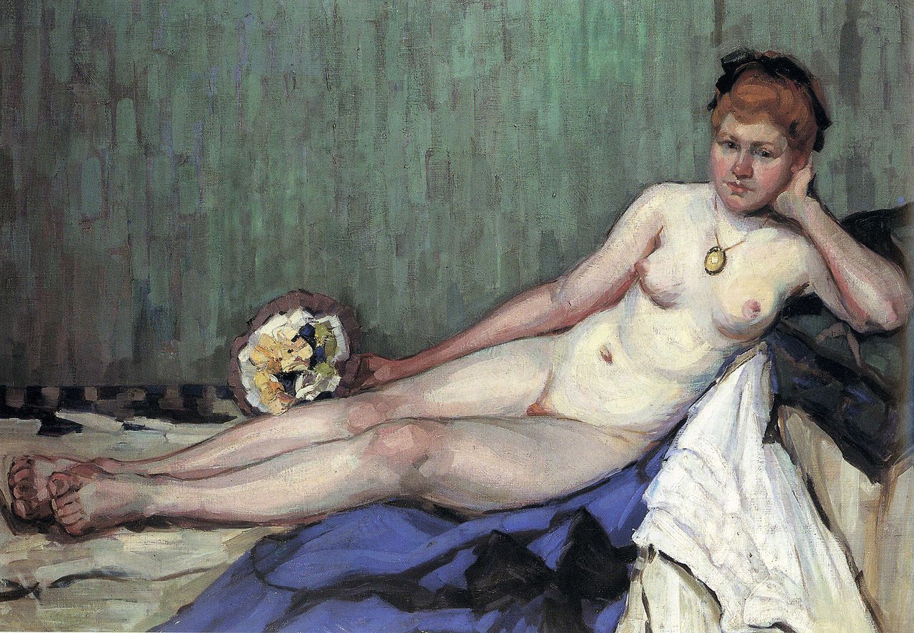 Nude with a bouquet by Paul Hoecker,A3(16x12")Poster