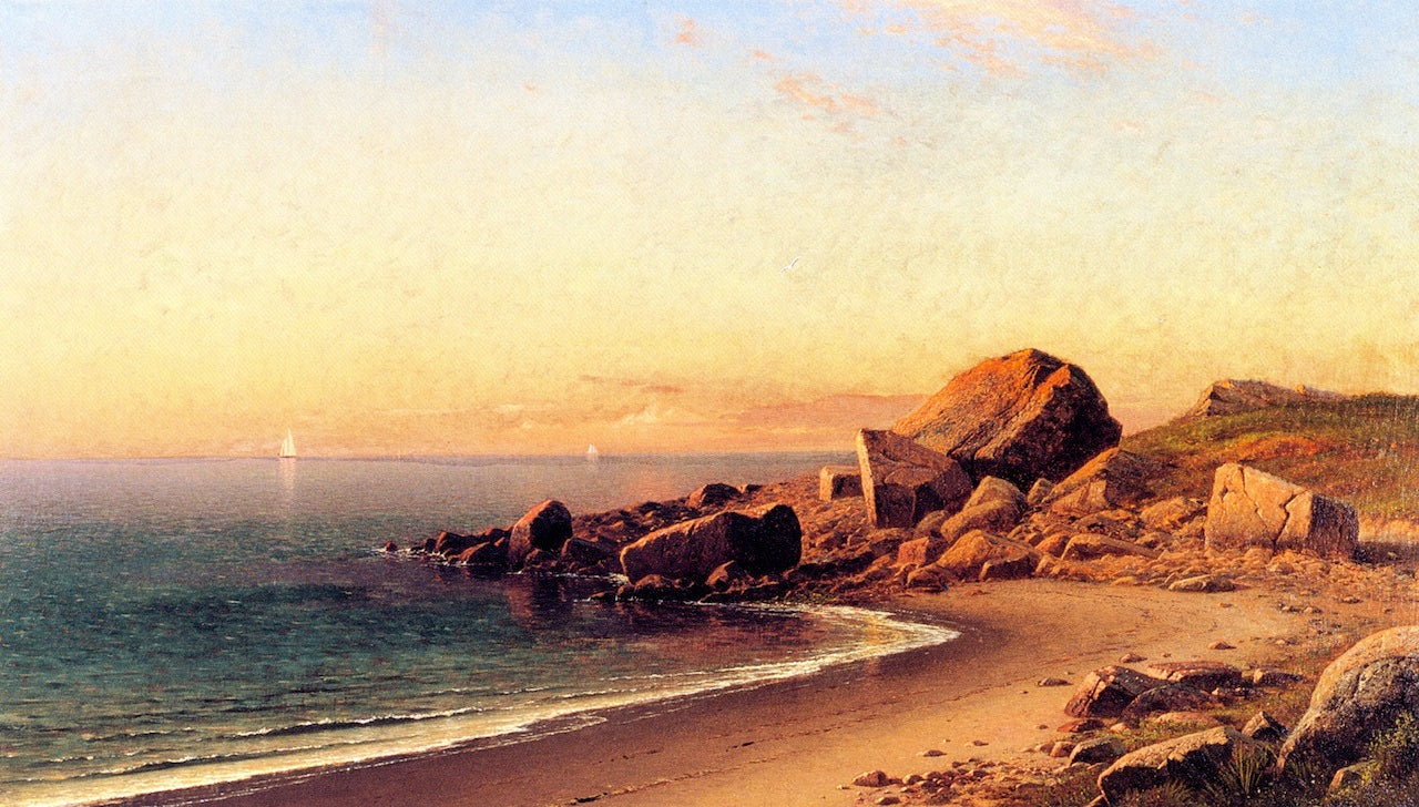 On the California Coast, vintage artwork by Raymond Dabb Yelland, 12x8" (A4) Poster