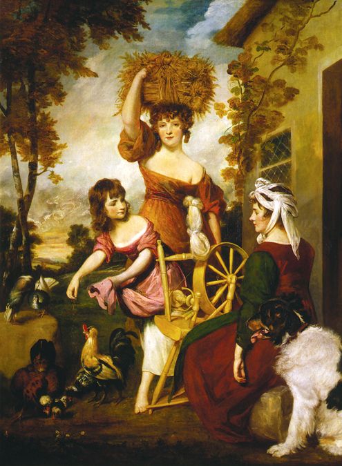 The Cottagers, vintage artwork by Sir Joshua Reynolds, 12x8" (A4) Poster