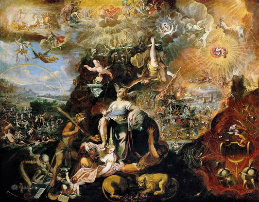 Allegory of the Apocalypse, vintage artwork by Joseph Heintz The Younger, 12x8" (A4) Poster
