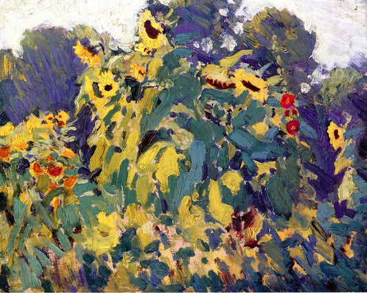 Sunflowers, Thornhill, vintage artwork by James Edward Hervey MacDonald, 12x8" (A4) Poster