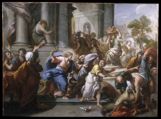 The Cleansing of the Temple, vintage artwork by Giuseppe Passeri, 12x8" (A4) Poster