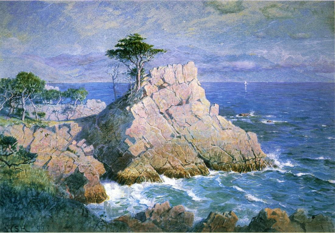 Midway Point, California, vintage artwork by William Stanley Haseltine, 12x8" (A4) Poster