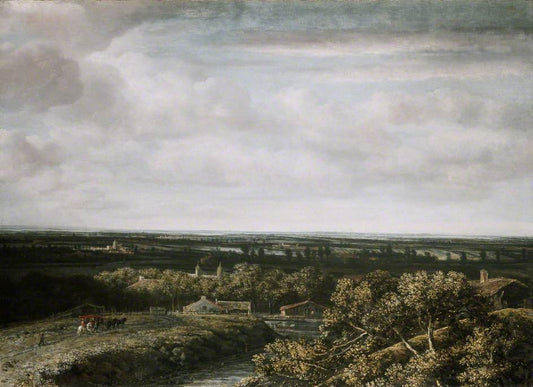 A View over Flat Country, vintage artwork by Philips Koninck, 12x8" (A4) Poster