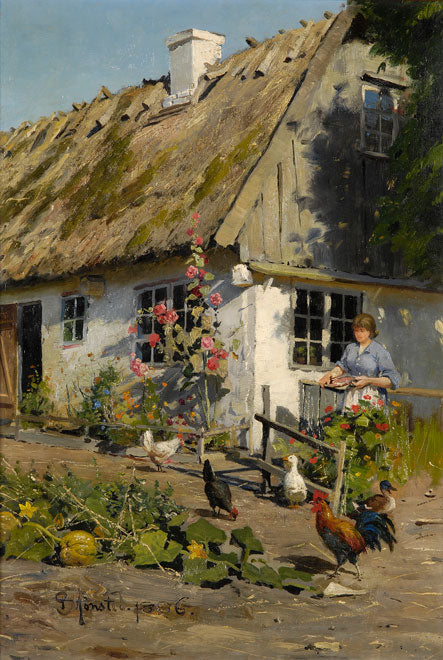 In the Countryside, vintage artwork by Peder Mork Mønsted, 12x8" (A4) Poster