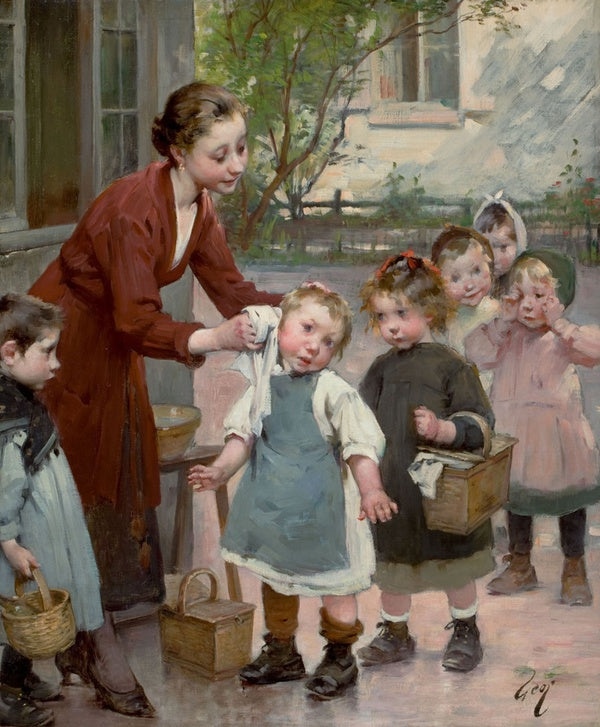 The Teacher's Touch, vintage artwork by Henri Jules Jean Geoffroy, 12x8" (A4) Poster