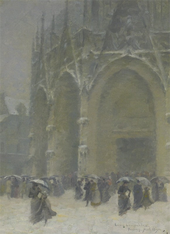 Church of Saint-Maclou, Rouen, vintage artwork by Leon-Jules Lemaître, 12x8" (A4) Poster