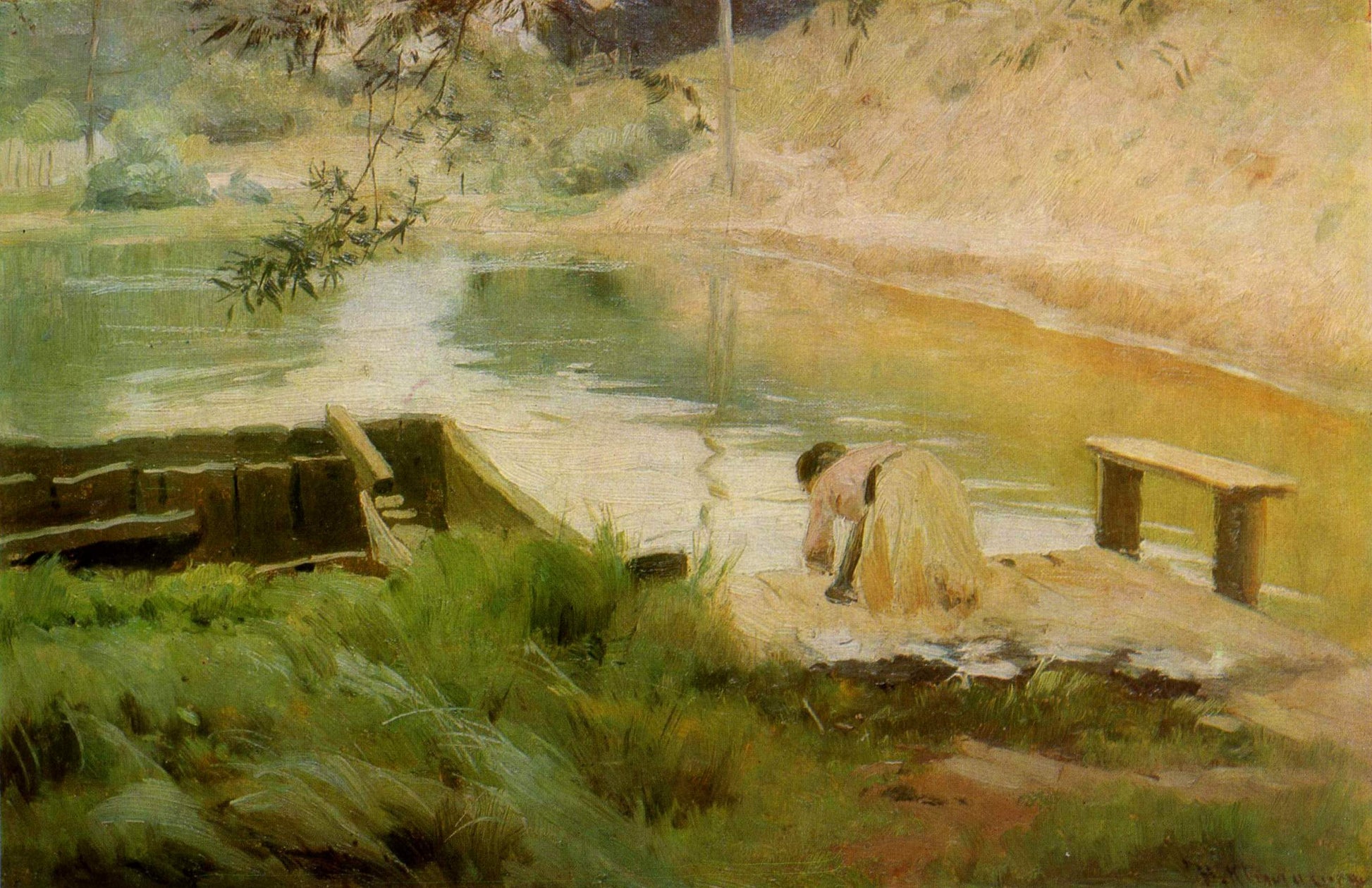 The Washerwoman by Nikolai Pimonenko,A3(16x12")Poster