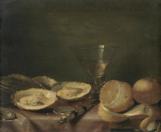 Oysters and Lemons, vintage artwork by Jacob Foppens van Es, 12x8" (A4) Poster