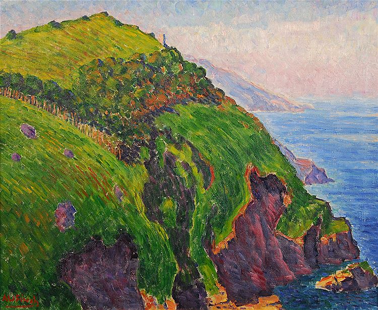 The Coast of Devon, vintage artwork by Alfred William Finch, 12x8" (A4) Poster