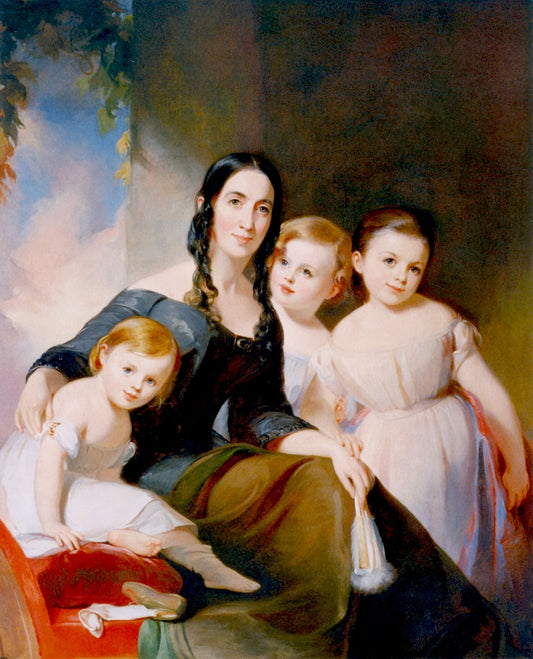 Mrs. James Robb and Her Three Children, vintage artwork by Thomas Sully, A3 (16x12") Poster Print