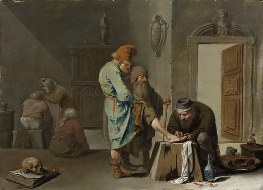 Foot Surgery, vintage artwork by Pieter Quast, 12x8" (A4) Poster