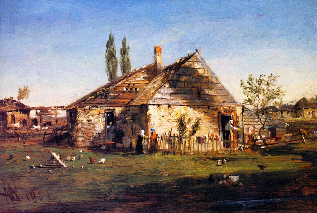 Long Island Farm, vintage artwork by Andrew Warren, 12x8" (A4) Poster