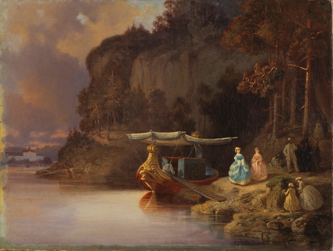 Carl's Cliff. View of Edsviken, vintage artwork by Johan Christoffer Boklund, A3 (16x12") Poster Print