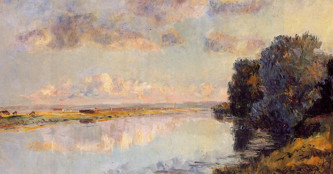 The Banks of the Seine at Maisons-Lafitte, vintage artwork by Albert Lebourg, 12x8" (A4) Poster