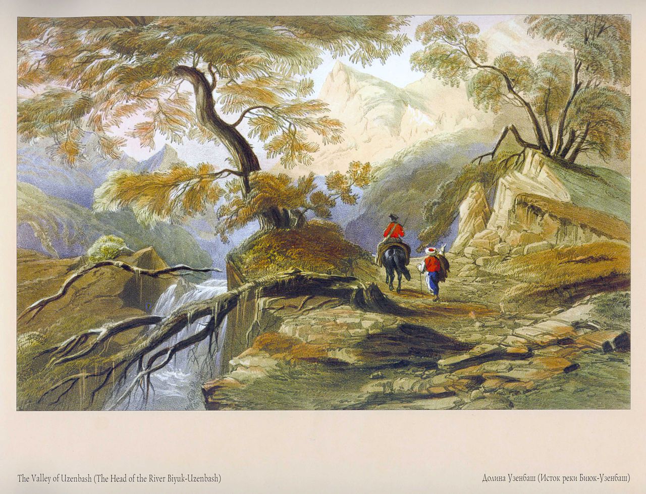 The Valley of Uzenbash, vintage artwork by Carlo Bossoli, A3 (16x12") Poster Print