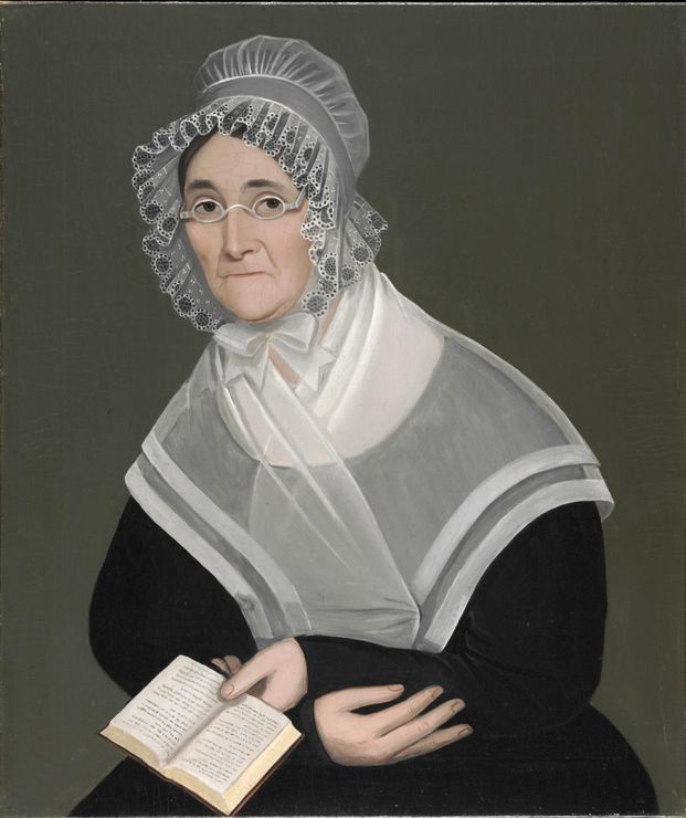 Portrait of Lois Belding Ketcham, vintage artwork by Ammi Phillips, 12x8" (A4) Poster