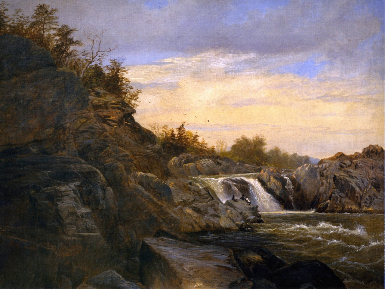 The Great Falls of the Potomac River, vintage artwork by Gilbert Munger, 12x8" (A4) Poster