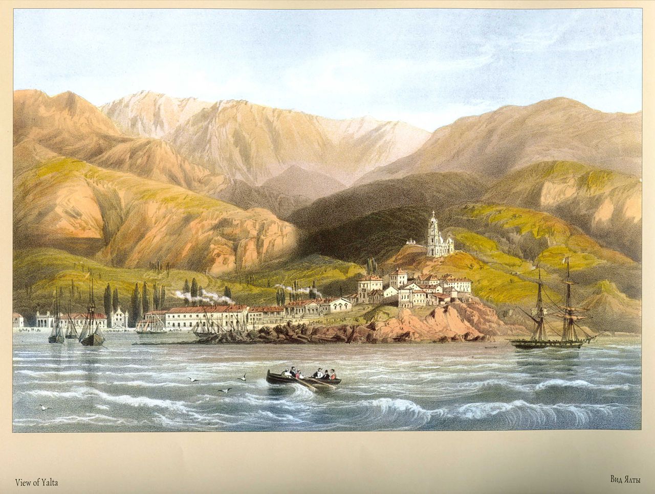 View of Yalta, vintage artwork by Carlo Bossoli, A3 (16x12") Poster Print