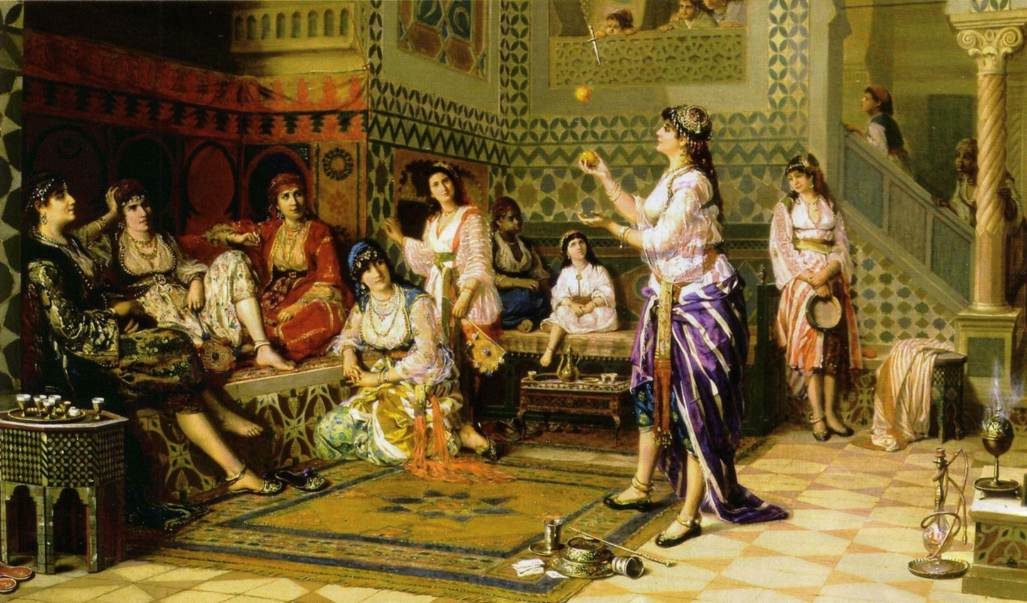 Harem, vintage artwork by Jan Baptist Huysmans, 12x8" (A4) Poster