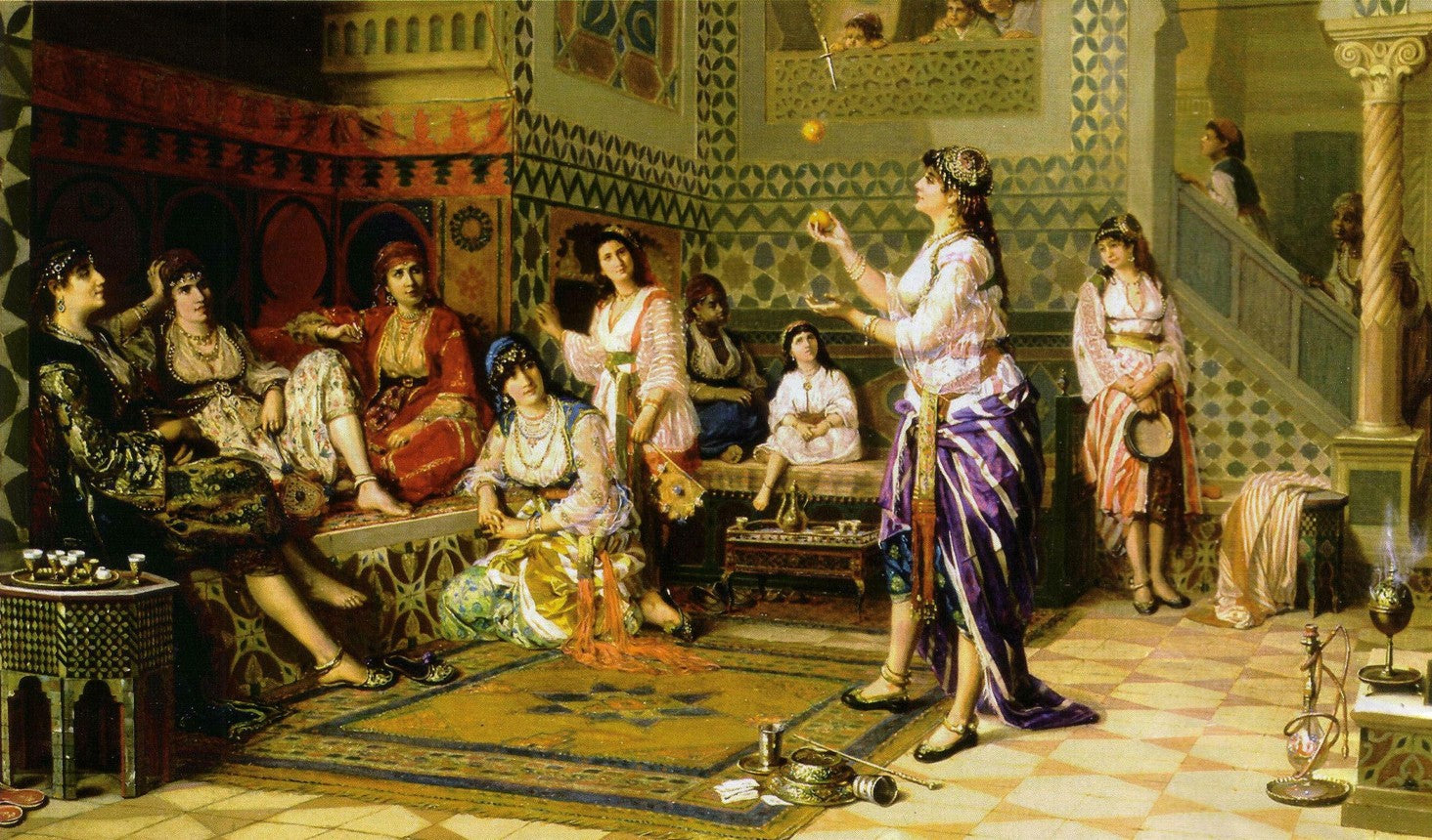 Harem, vintage artwork by Jan Baptist Huysmans, 12x8" (A4) Poster