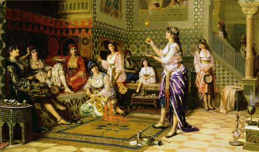 Harem, vintage artwork by Jan Baptist Huysmans, 12x8" (A4) Poster