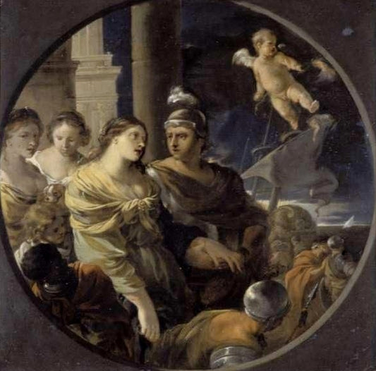 Les adieu de Didon et Enee, vintage artwork by Sebastien Bourdon, 12x8" (A4) Poster