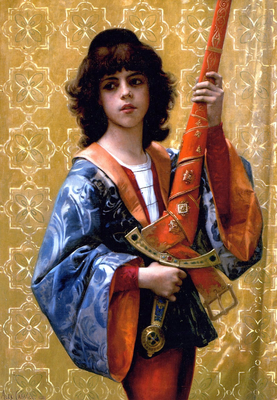 Young Page in Florentine Garg, vintage artwork by Alexandre Cabanel, 12x8" (A4) Poster