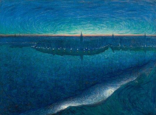 Dawn over Riddarfjärden, vintage artwork by Eugene Jansson, 12x8" (A4) Poster