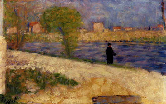 Etude dans l'Ile, vintage artwork by Georges Seurat, 12x8" (A4) Poster