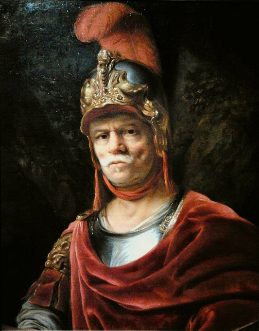 Man in a Golden Helmet, vintage artwork by Ferdinand Bol, 12x8" (A4) Poster