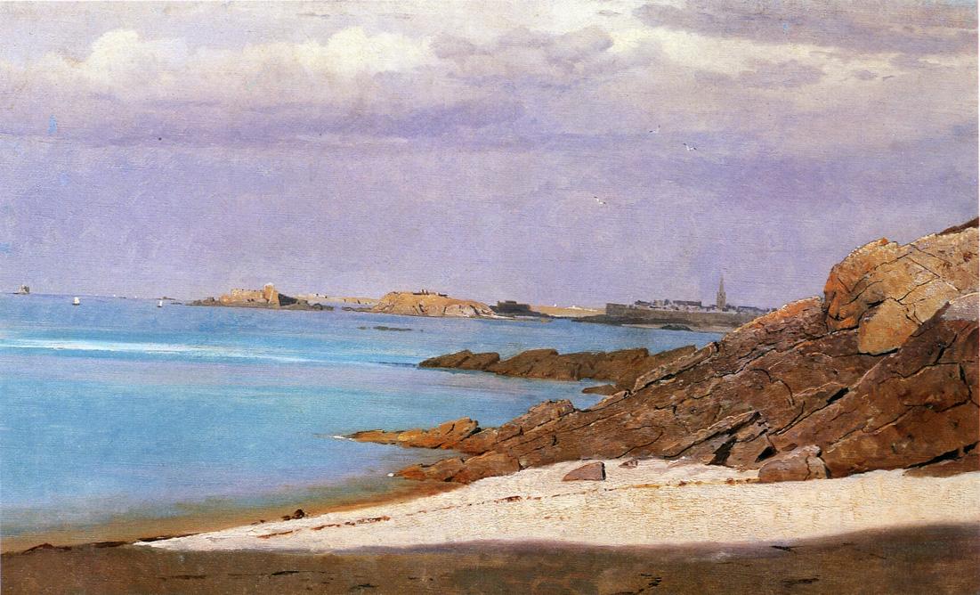 Saint Malo, Brittany, vintage artwork by William Stanley Haseltine, 12x8" (A4) Poster