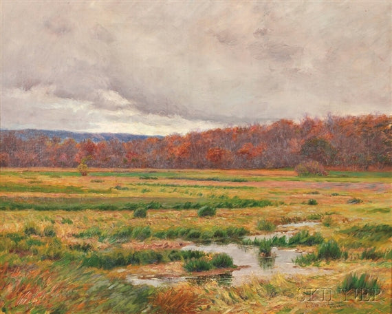 Autumn Marshes, vintage artwork by Edmund Elisha Case, 12x8" (A4) Poster