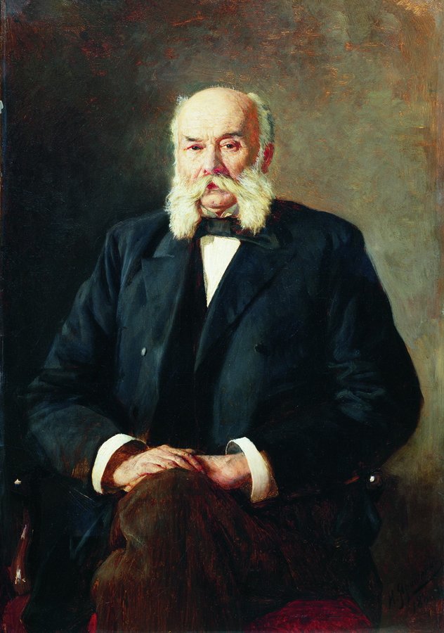 Portrait of Ivan Goncharov, vintage artwork by Nikolai Aleksandrovich Yaroshenko, 12x8" (A4) Poster