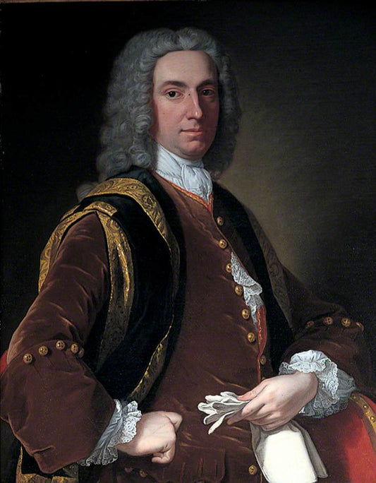 Portrait of Sir Thomas Hales, vintage artwork by Jean-Baptiste Van Loo, 12x8" (A4) Poster