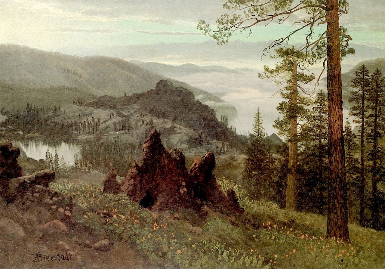 Division Lake, California, vintage artwork by Albert Bierstadt, 12x8" (A4) Poster