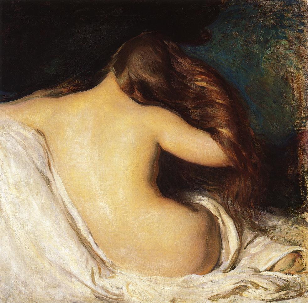 Woman Drying Her Hair by Joseph Rodefer DeCamp,A3(16x12")Poster